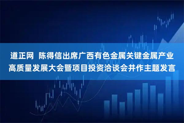 道正网  陈得信出席广西有色金属关键金属产业高质量发展大会暨项目投资洽谈会并作主题发言